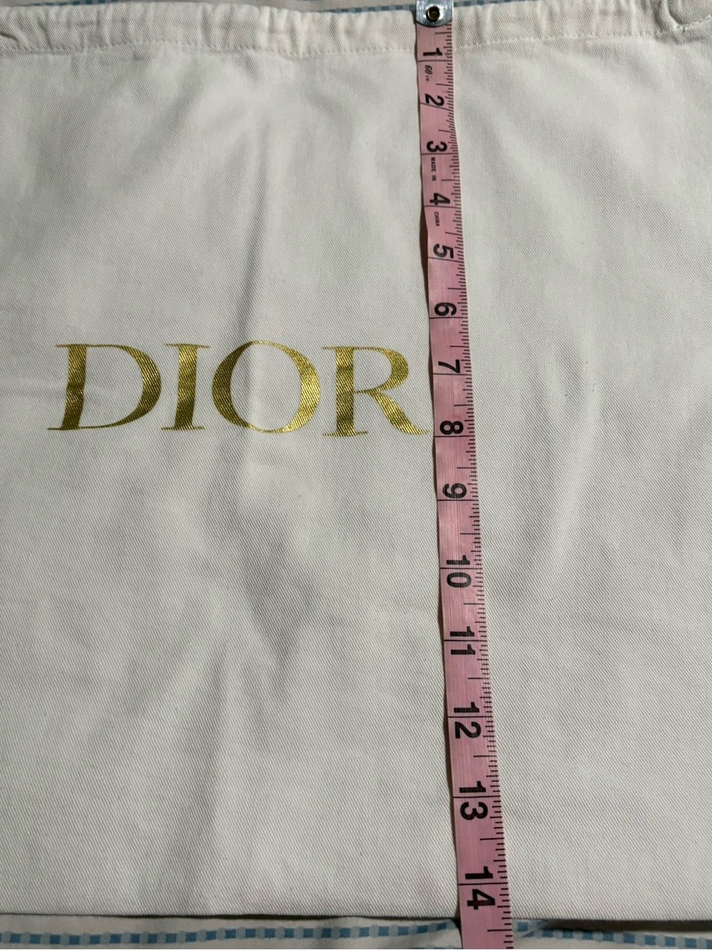 Dior Metallic Gold Logo Dust Bag - Picture 3 of 4